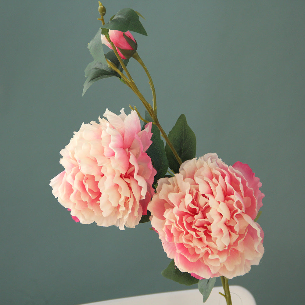 Wholesale 3head Big Peony Artificial Flower European Style Peony Flowers For Home Wedding Decoration Flowers