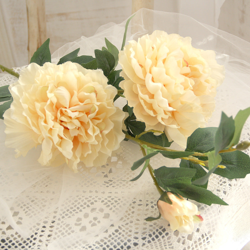 Wholesale 3head Big Peony Artificial Flower European Style Peony Flowers For Home Wedding Decoration Flowers