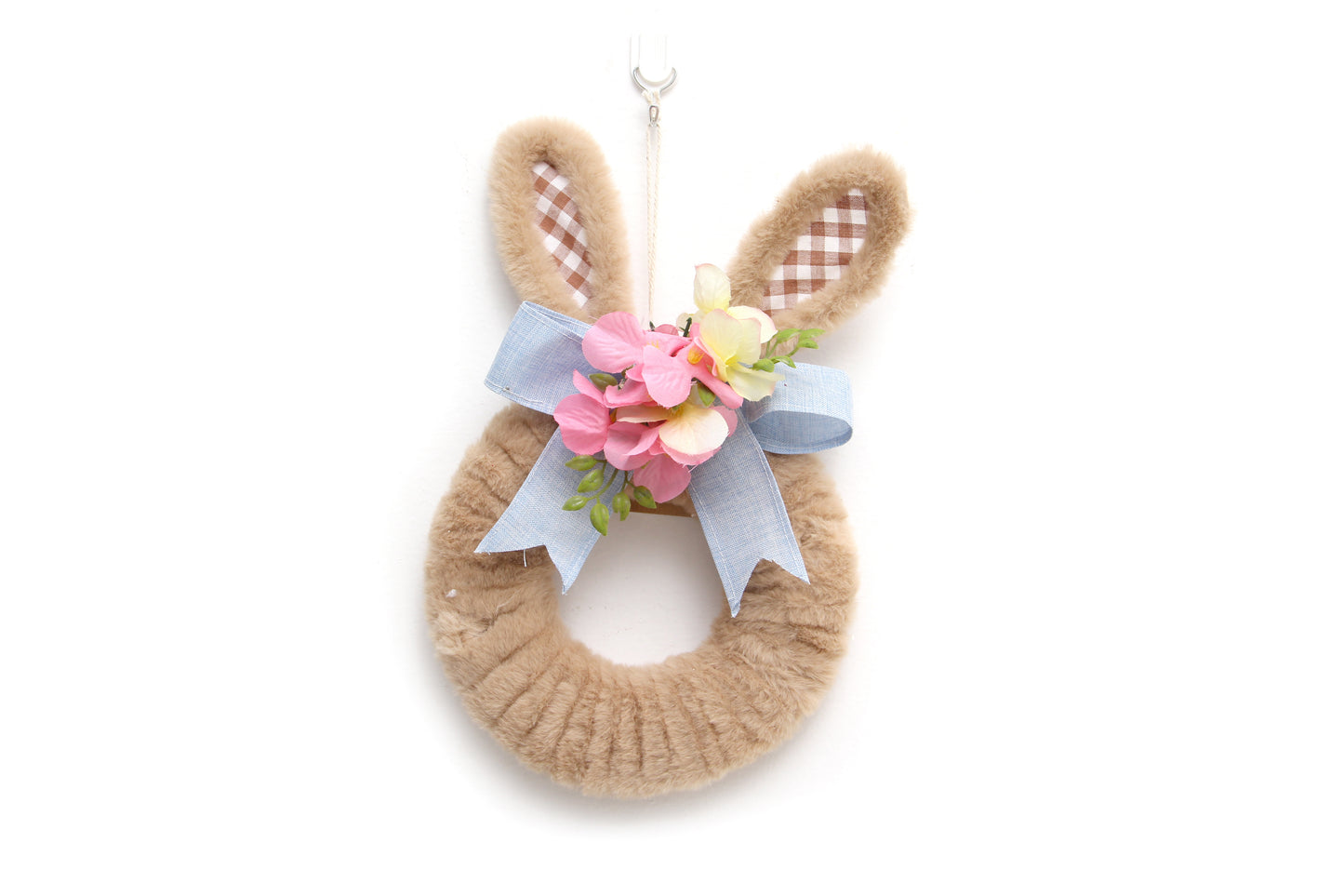 New Design Handmade Rattan Easter Decoration Rabbit Easter Bunny Wreath