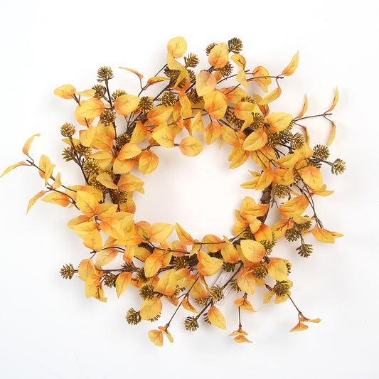 2024 Fall Wreaths Golden Yellow Decorative Flowers, Wreaths and Plants Decorative Wreaths For Front Door Decor