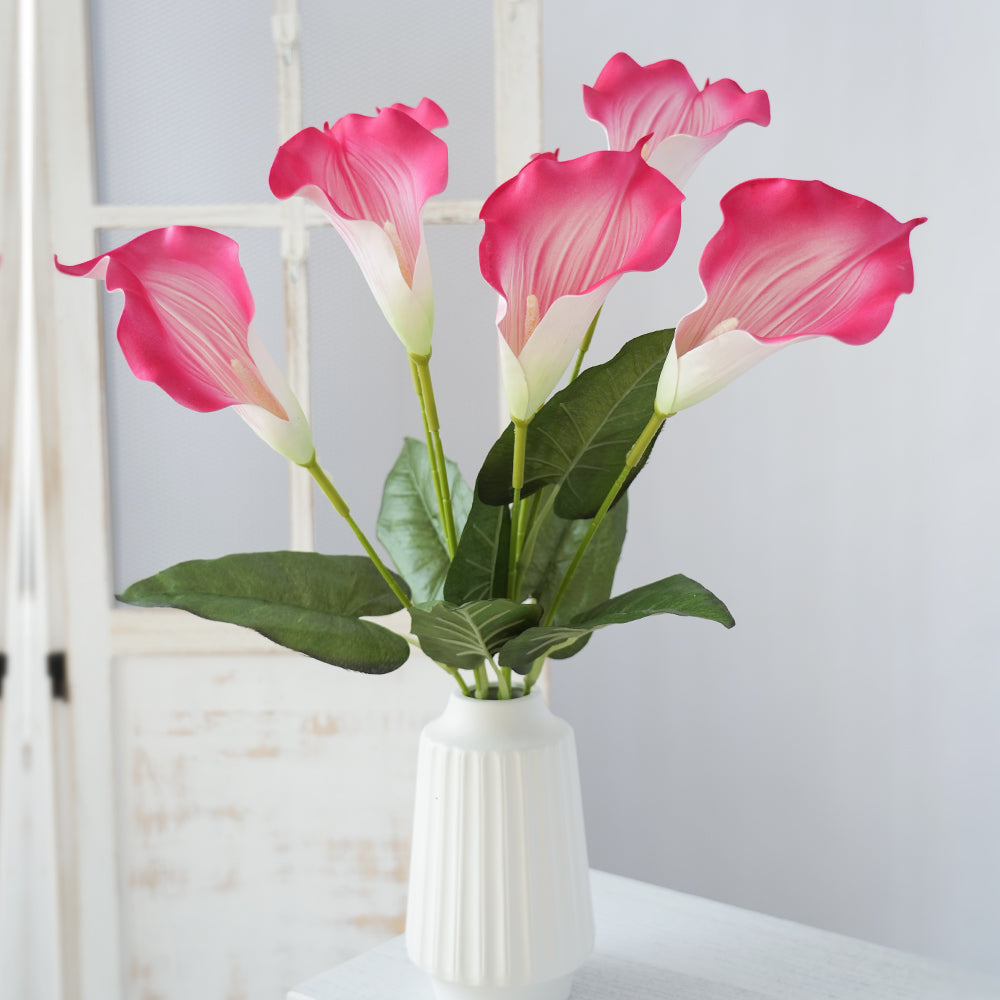 DIY 7head Calla Lily Artificial Flowers Silk Flowers Calla Lily Bouquet For Indoor and Outdoor Decor Wedding Flower Arrangement