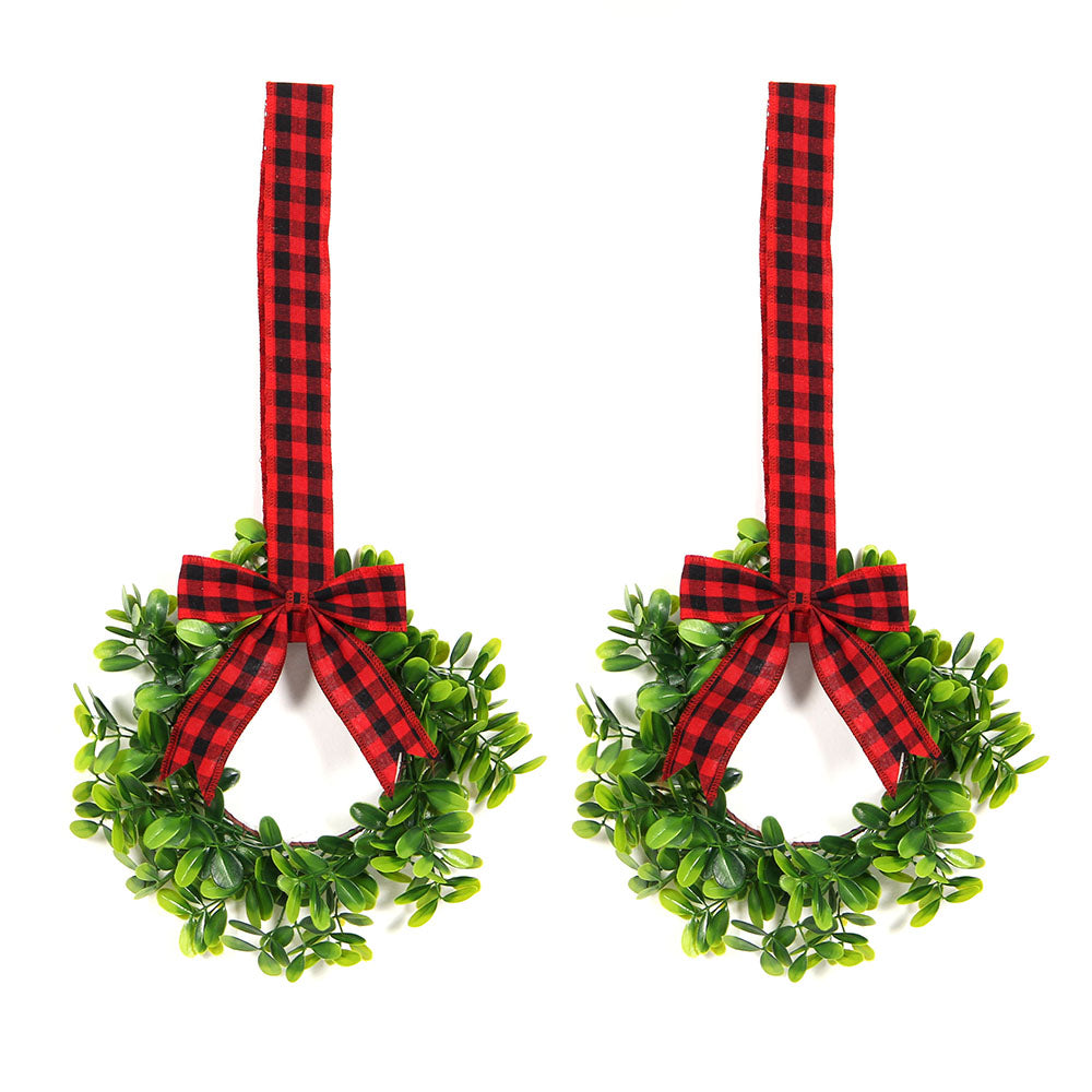 Competitive Price Decorative Wreaths Swags With Artificial leaf Door Hanger Wreath Set of Two Artificial For Home Decoration