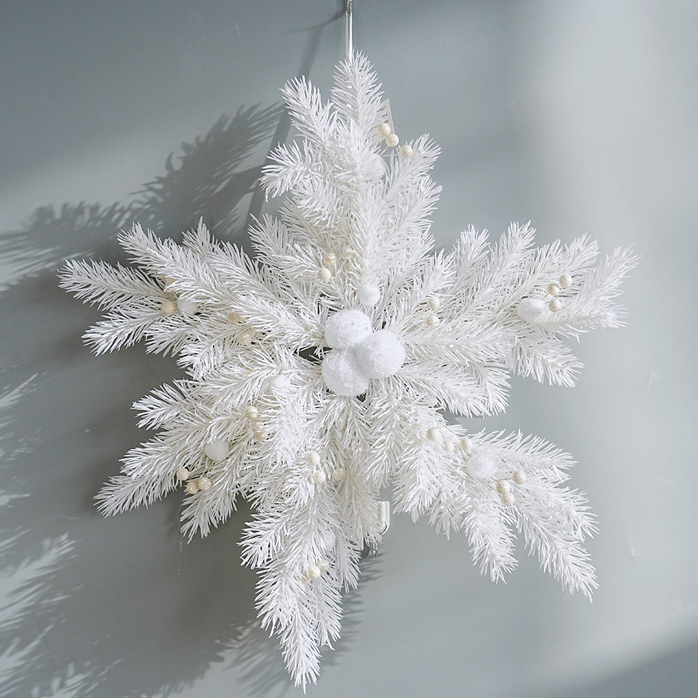 2024 Christmas Ornaments Aritificial Snowflake Decor Large Door/Wall Pendant Handmade Snowy White Christmas Decoration