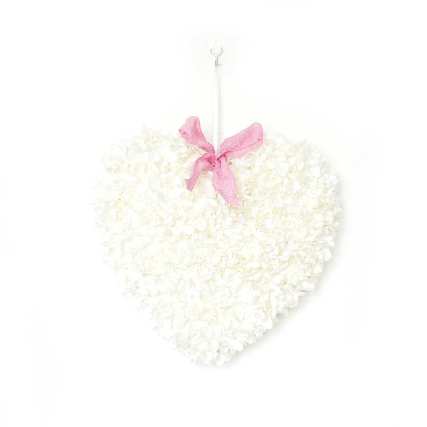 Exquisite Large White Petal Heart Artificial Roses Petals Heart Hanging Decoration For Valentine's Day Wall Home Party Decor