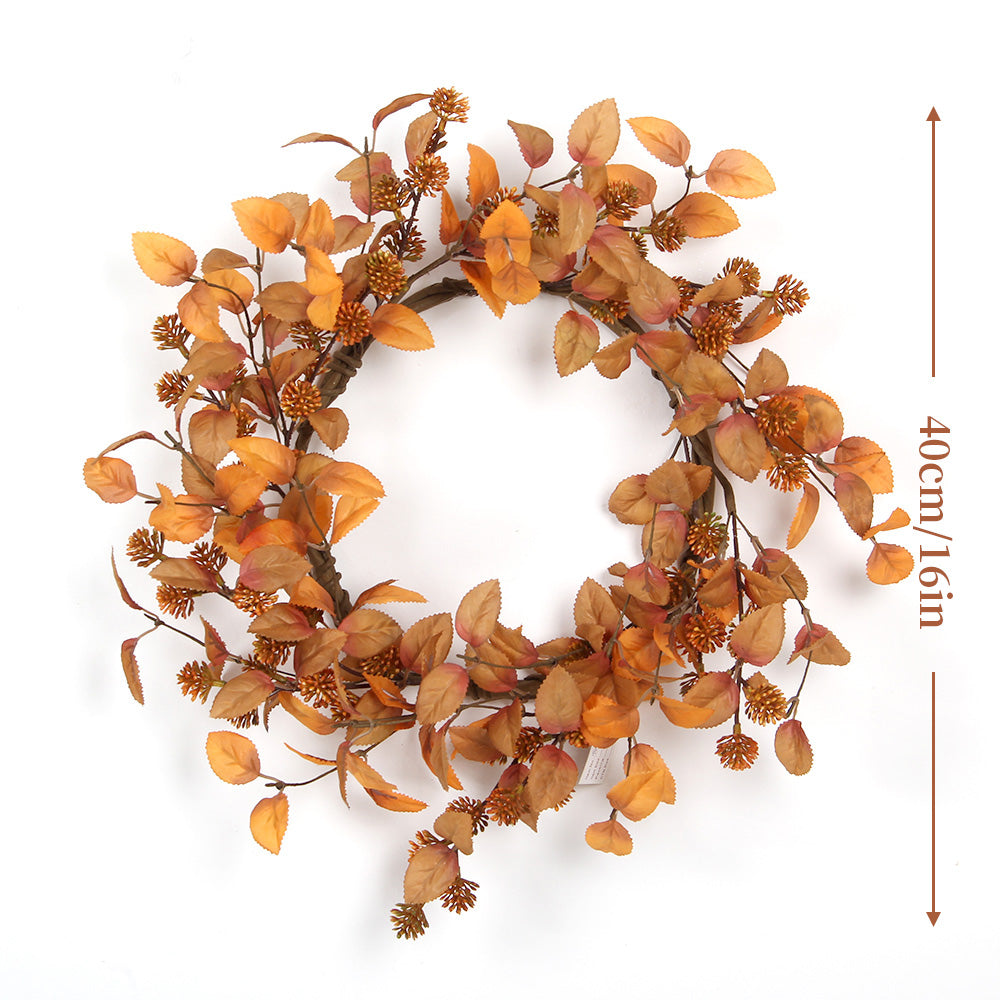 2024 Autumn and Winter Decorative Wreaths Artificial Leaves Floral Wreath For Home Decoration Wreath