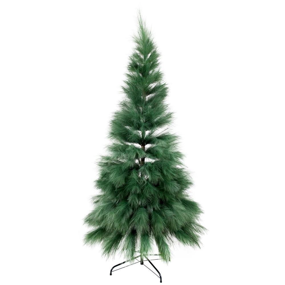 Unique New Design 210cm Dense Pampas Grass Christmas Tree Dark Green Large Christmas Trees Pure Handmade Artificial Tree