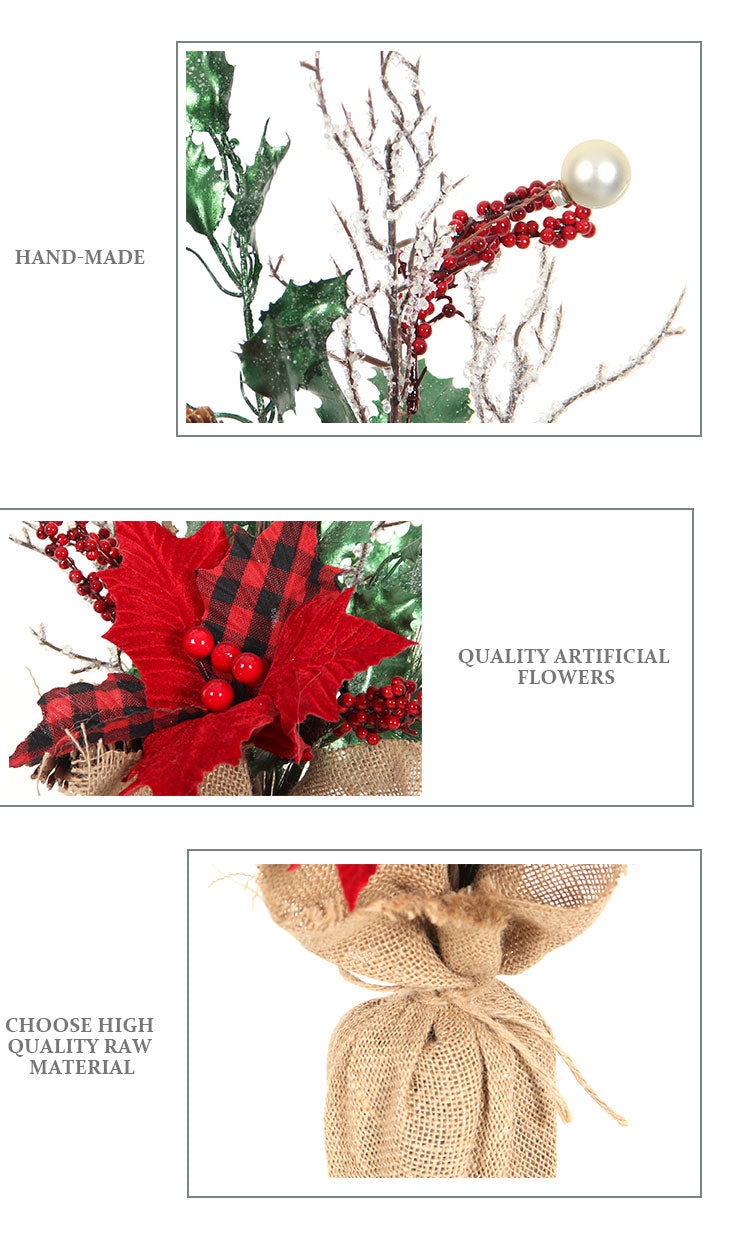 Decoracion Navidad New Style Garden Ornaments Burlap Artificial Christmas Wreath/garland for Christmas and Home Make Custom Logo