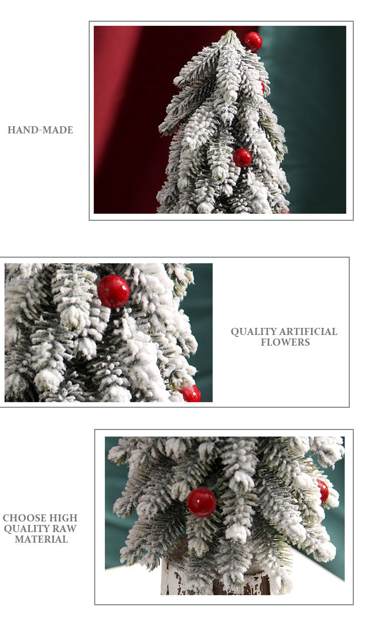 2023 Christmas Decoration Supplies Artificial Snowing Christmas Tree Small Artificial Tree Ornament