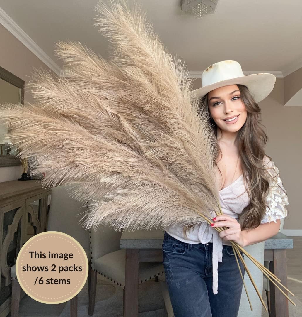 150cm artificial pampas grass 33 forks for home decoration