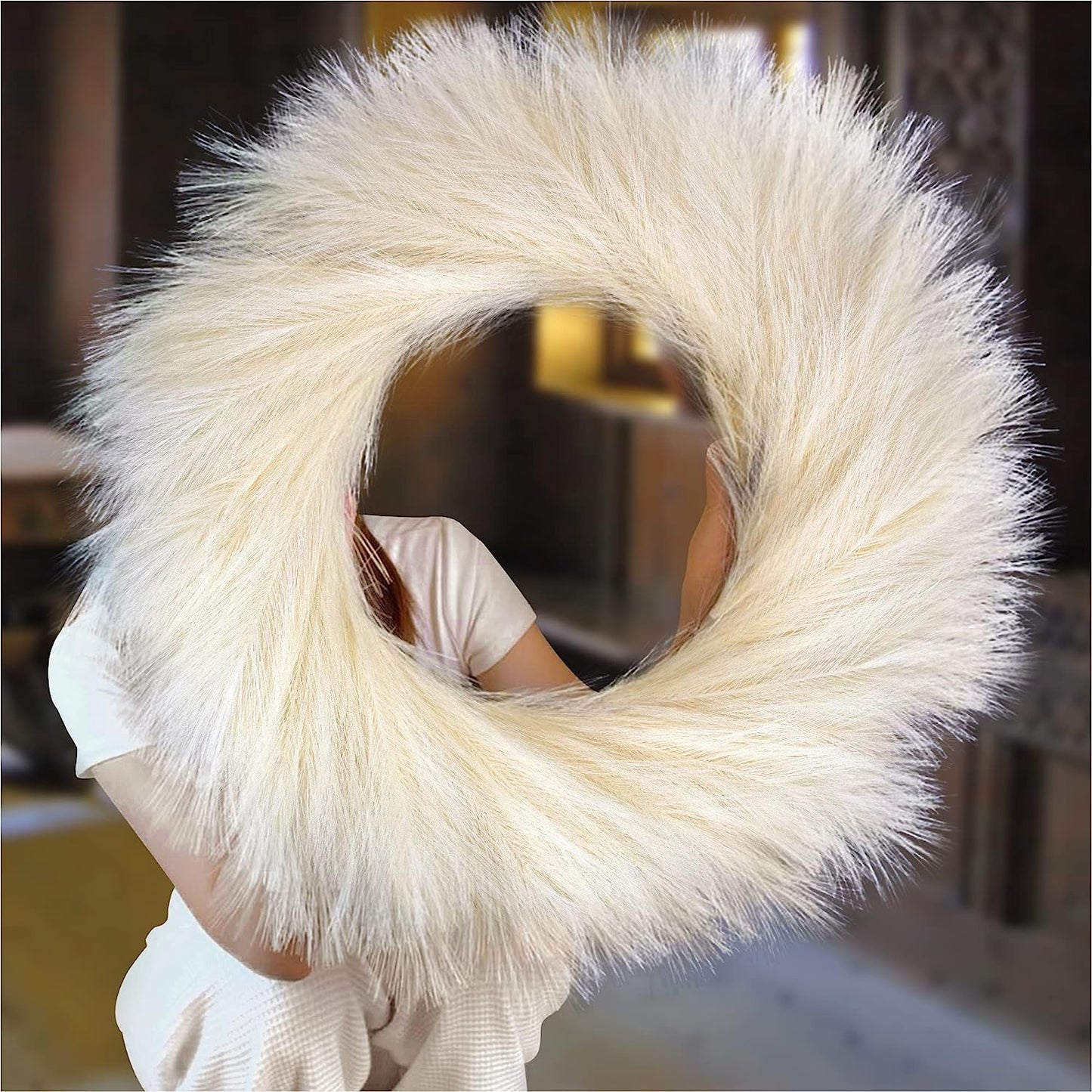 90cm artifical pampas grass wreath for boho wall decor