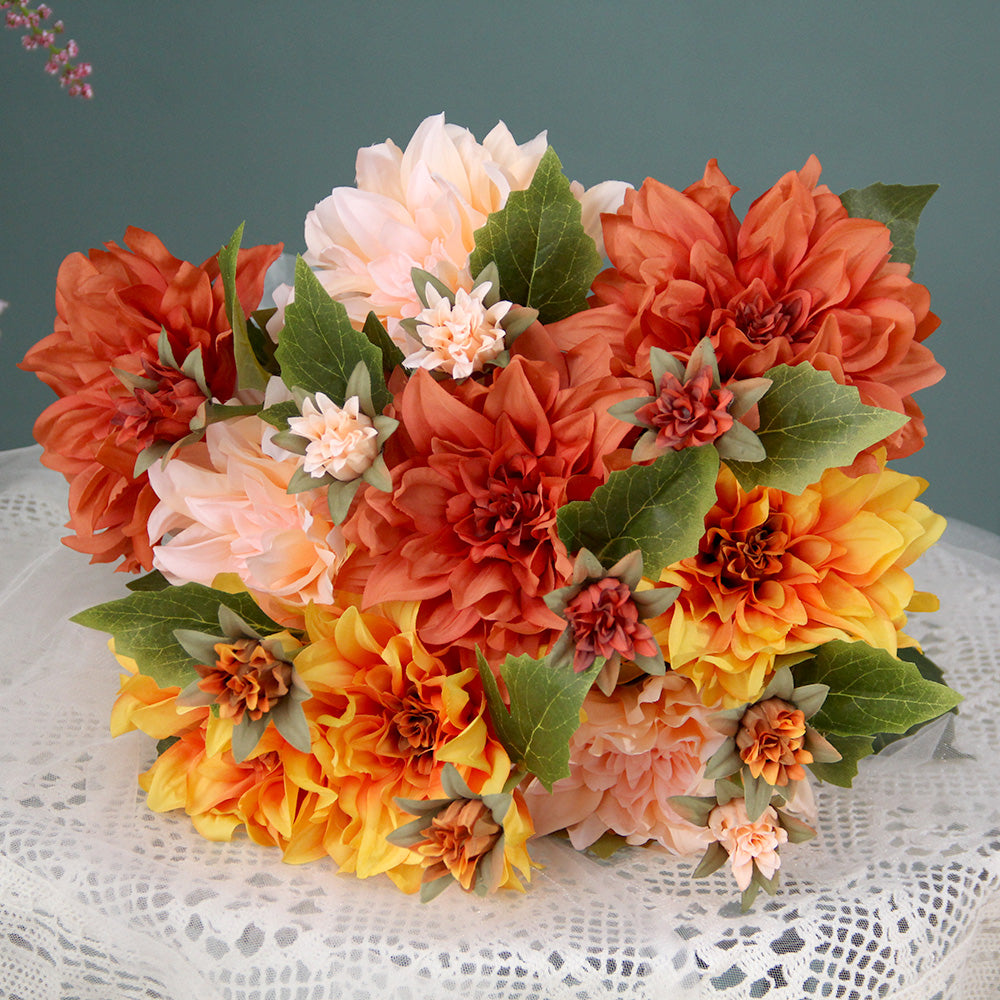 64CM Large Bush Silk Chrysanthemums Artificial Bouquet Flower Home Decoration