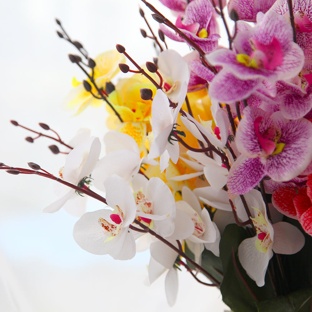 45cm 5 fork autumn silkscreen phalaenopsis orchid artificial flower home decoration