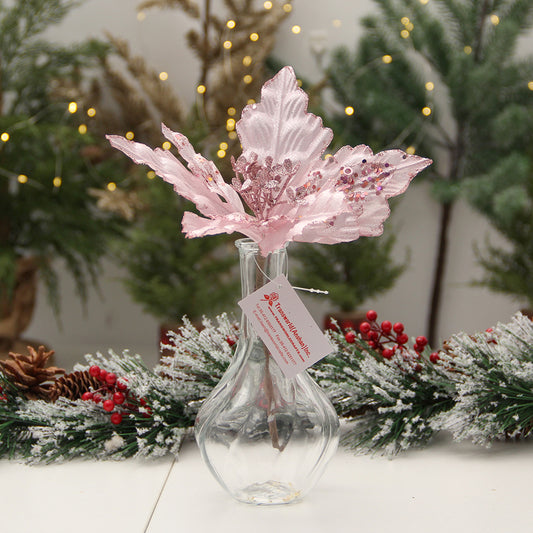 Artificial pink glister Leaves Decorations for  Party  holiday Wedding Birthday Decorations