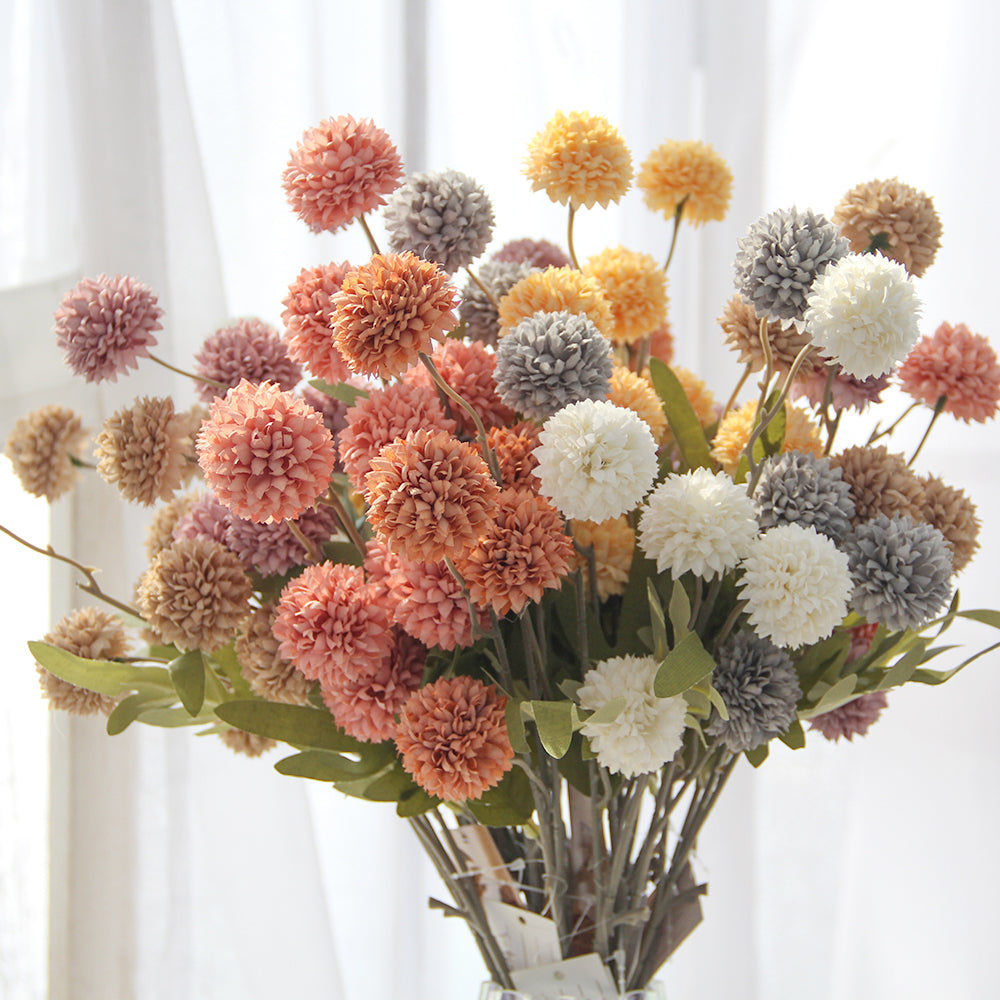 Hot Sale Artificial Daisy Dandelion Flower Chrysanthemum Silk Home Table Center Piece Wedding Party Decoration