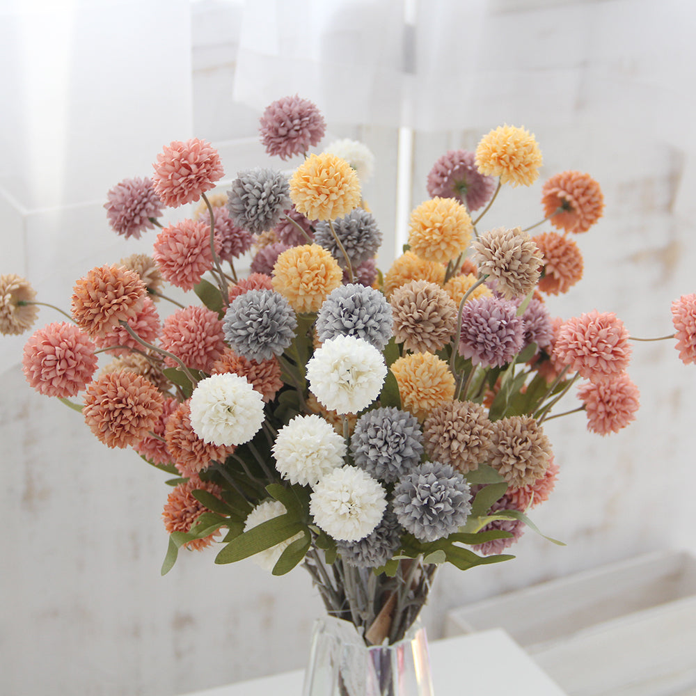 Hot Sale Artificial Daisy Dandelion Flower Chrysanthemum Silk Home Table Center Piece Wedding Party Decoration