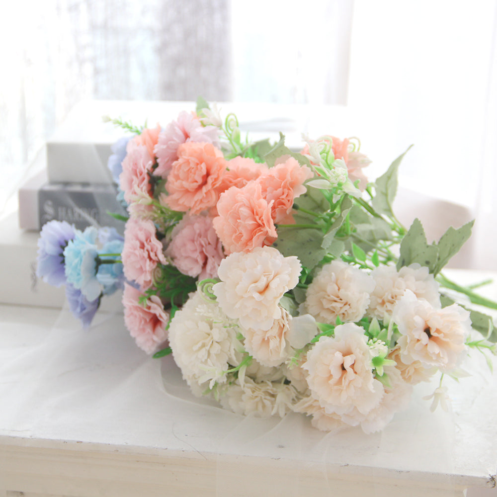 32CM 10 Heads Silk Carnation Artificial Flower Bouquet Home Decoration Wedding Decoration