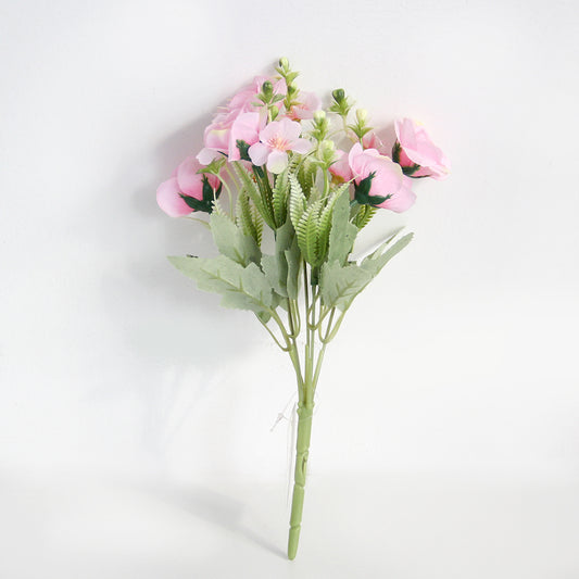 30CM 5 Fork Horn Silk Rose Artificial Flower Bouquet Home Decoration Wedding Decoration