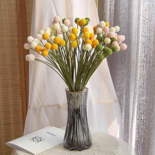 62CM Mini Allium Spray Artificial Flower Spring and Summer Wedding Decoration Colorful Long Steam Ball Flowers