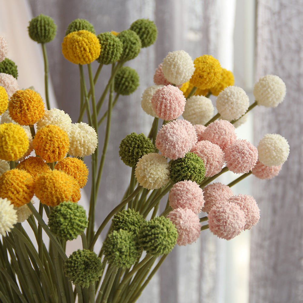 62CM Mini Allium Spray Artificial Flower Spring and Summer Wedding Decoration Colorful Long Steam Ball Flowers