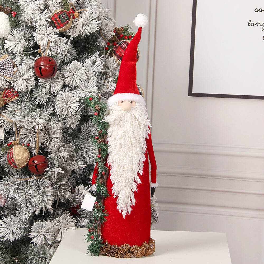 Christmas Ornament 75cm High Size Santa Claus Toy Bushy White Beard Christmas Santa Claus Christmas Decoration