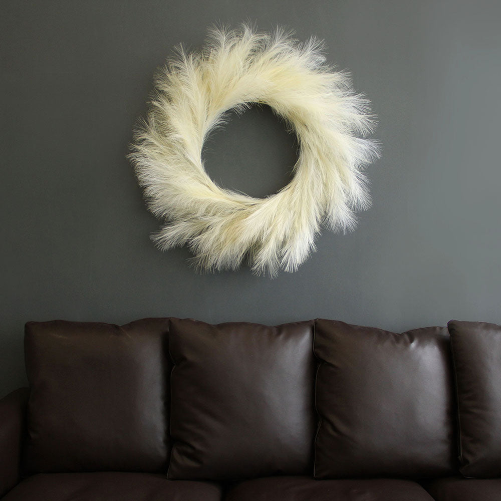 90cm artifical pampas grass wreath for boho wall decor