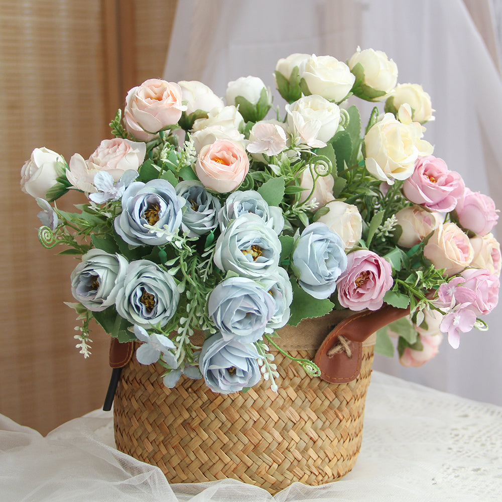 Cheap Wholesale Colorful Silk Artificial Real Touch Flower Heads Artificial Flower Rose Flower For Wedding Decor