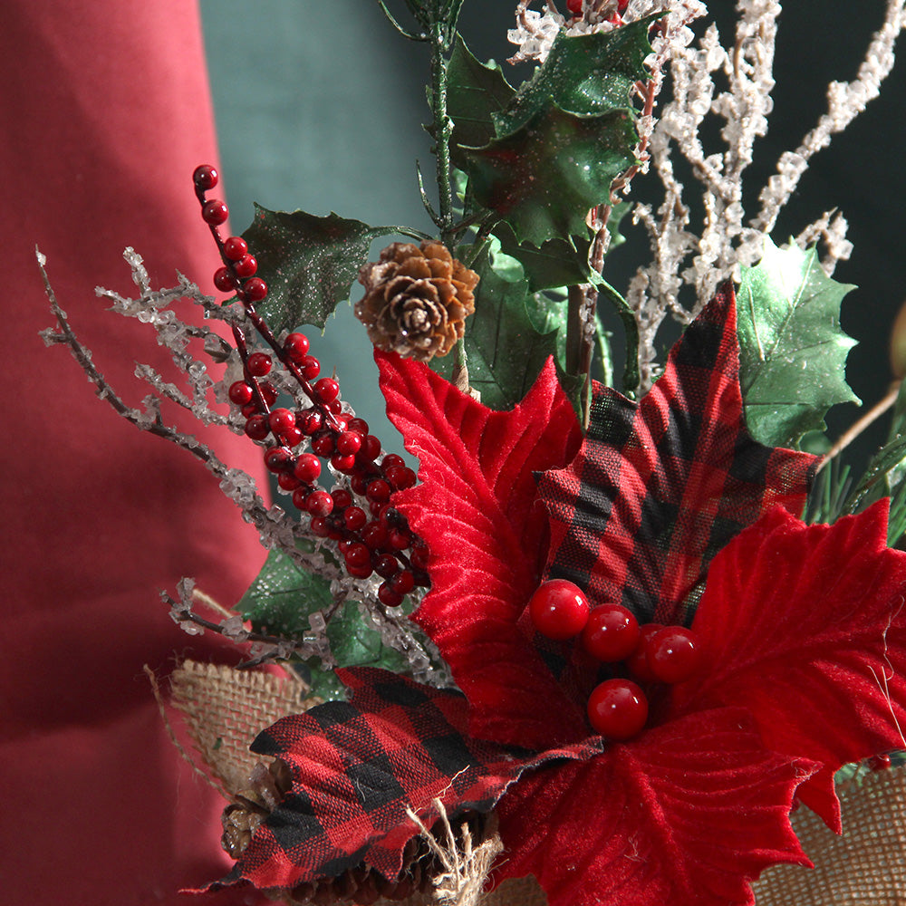 Decoracion Navidad New Style Garden Ornaments Burlap Artificial Christmas Wreath/garland for Christmas and Home Make Custom Logo