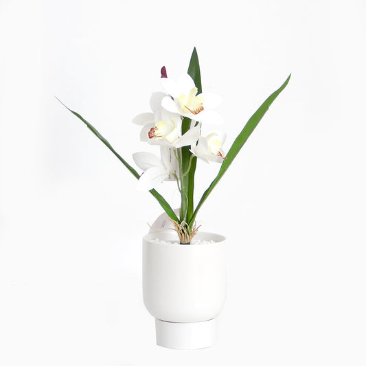 31cm 3D  cymbidium orchid artificial flower home decoration