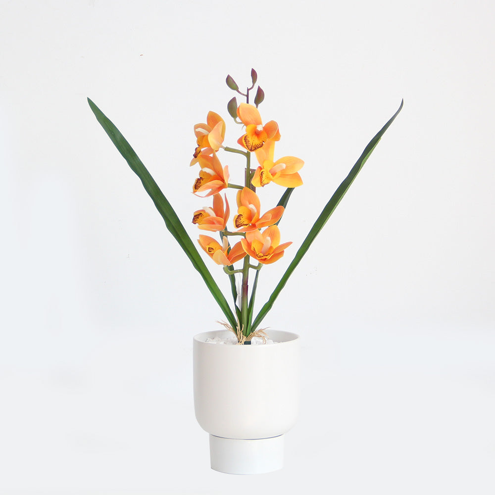54cm 3D 8 heads cymbidium orchid artificial flower home decoration