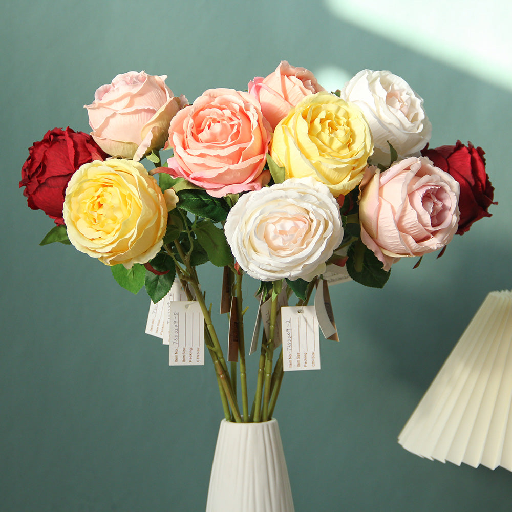 High Quality Big Rose Single Head Real Touch Rose Wedding Flower Arrangements Home Decoration Flower Artificial Flower Wholesale