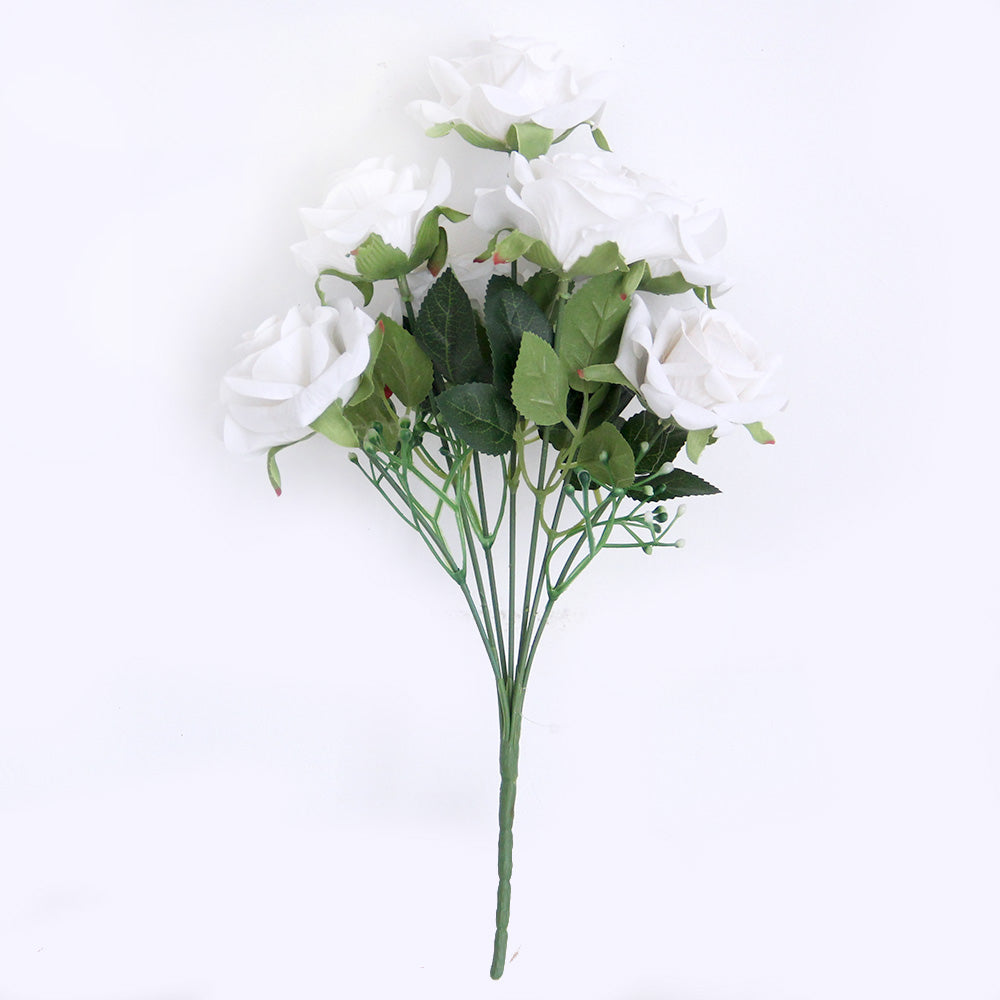 Hot-Selling Item White Roses Artificial Flowers High Quality Roses Wedding Home Bouquet Decorative Rose Flowers