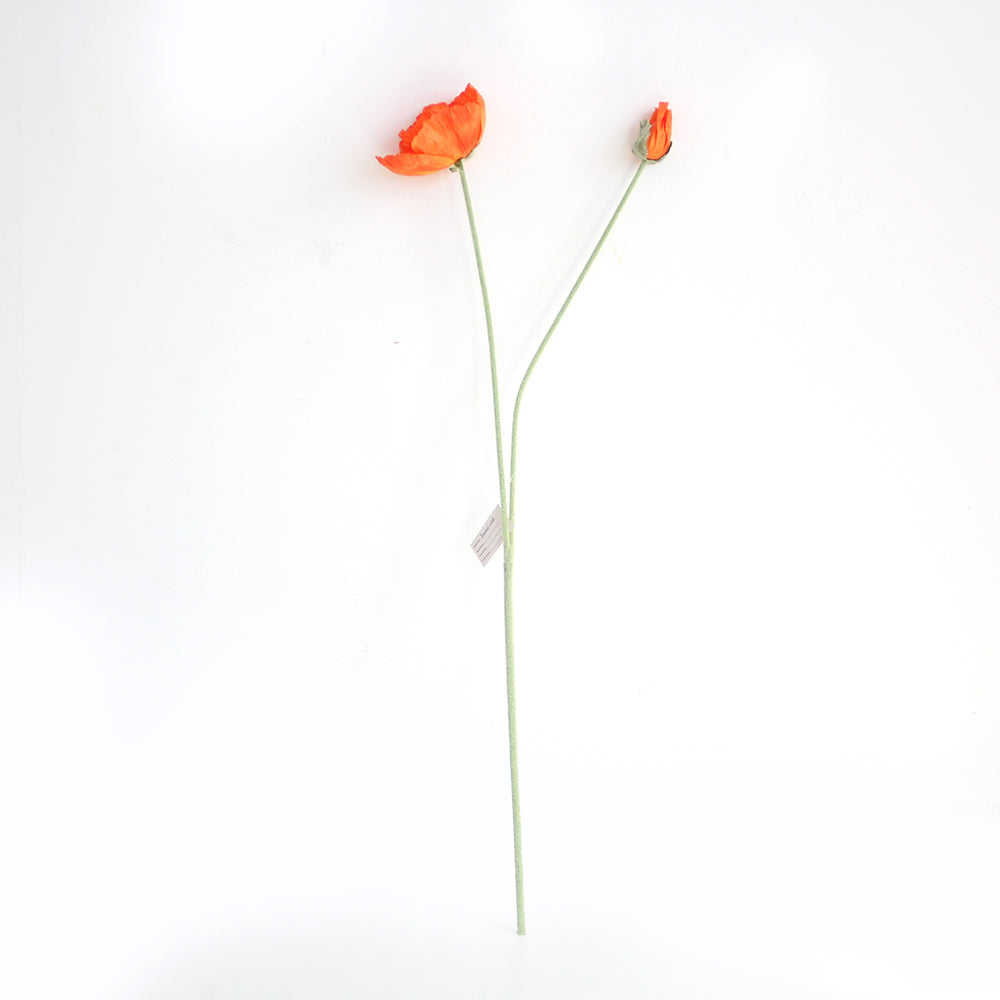 90CM Large Flocking Poppy Flower Artificial Flower Home Decoration Flower Branches